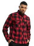 Brandit Check Men's Shirt Flannel Shirt - Red-Black, 4XL