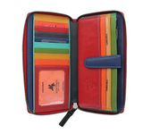 VISCONTI Leather Spectrum Collection IRIS Zip Round Purse with RFID Blocking SP33 Red