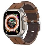 YASPARK Leather Strap Compatible with Apple Watch Strap 49mm 44mm 45mm 42mm 41mm 40mm 38mm, Genuine Leather Strap Replacement Strap for Apple Watch Ultra/Ultra 2, iWatch Series SE 9 8 7 6 5 4 3 2 1