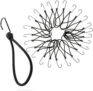 PRETEX Heavy Duty Bungee Cords with Hooks - Set of 25pcs x 9in Outdoor Cord Straps and Fixings - Bulk Bungees Perfect as Garage Organizer or Tie Down for Travel