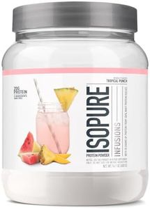 Isopure Protein Powder, Clear Whey Isolate Protein, Post Workout Recovery Drink Mix, Gluten Free with Zero Added Sugar, Infusions- Tropical Punch, 16 Servings