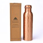 RAJRANG Hammered Copper Water Bottle 34 oz Ayurveda Health Vessel Leak Proof Design Pitcher for Sport Fitness Yoga 1000 ml