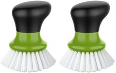 MR.SIGA Dish Scrub Brush, Palm Brush Dish Scrubber with Ergonomic Grip, Kitchen Brushes for Dishes, Green, Pack of 2