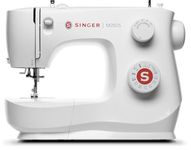 SINGER M2605 Electric Sewing Machine with 21 Stitch Patterns, Zig-Zag Width Control, Auto Needle Threader & Portable Design – Lightweight White Model for Home Use