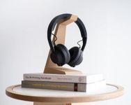 Professional Wood Craft Custom Wood Portable Headphone Stand, Headphone Holder, Docking Station, Desk Organiser, (Cherry)