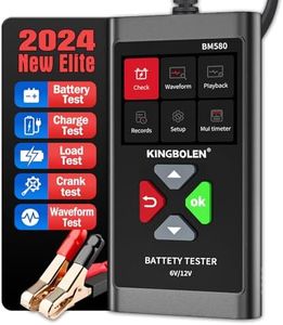 KINGBOLEN BM580 Comprobador de batería de coche 12V, 100–2000 CCA 2-200 Ah analizador de bateria, probador de carga de batería, prueba de batería para automóvil Motocicleta ATV SUV Barco…