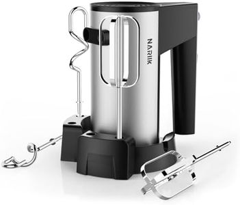 Electric Hand Mixer, 600W Kitchen Handheld Mixer, Turbo Boost/Self-Control Speed + 5 Speed + Eject Button + Stainless Steel Hand Beaters*2 & Dough Hooks*2, Kitchen Mixer for Cream/Cookies/Dough