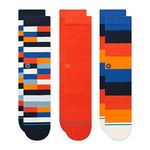 Stance Mullen 3 Pack Crew Socks, Multi, Multi, Large