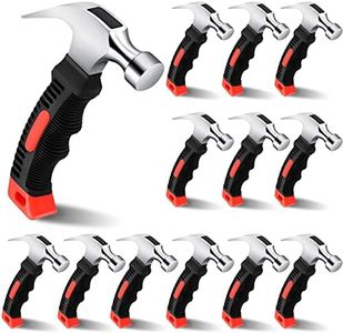 12 Pcs Stubby Claw Hammer, 8 Ounce Small Mini Stubby Hammer, Small Claw Hammers Lightweight Melt Claw Hammers Tool for Home Repair, Building, Work, Crafts Handmade Outdoor Camping (Black-Red)