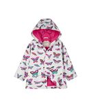 Hatley Girl's Printed Raincoat, White(Groovy Butterflies), 8 Years