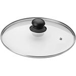 Ibili 970728 Stainless Steel Vented Silver & Black Glass Saucepan Cover Lid 28cm