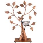 MyGift Jewelry Tree w/ Bird Nest 48 pair Earrings Holder Bracelets / Necklace Organizer Stand Bronze AD