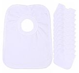 Baby 12 Pack Bibs 100% Cotton White Popover The Head One Size Large Bib