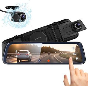 Mirror Dash Cam, Siroflo 9.66" Full Touch Screen Mirror Dash Cam Front and Rear View Mirror Cam,2.0 Mega Pixels Rearview Backup Camera with Night Vision&Reversing Assisting G-Sensor Parking Monitor
