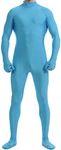 VSVO Unitard Skin-tight Solid Color Dance Wear for Adults and Children (XX-Large, Light Blue)