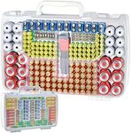 Battery Organizer Storage Holder Case with Double-Sided, Garage Box Container with Tester Checker. Batteries Keeper for 269pcs AA AAA AAAA 3A 4A 9V C D Lithium 4LR44 CR2 CR123A CR1632 CR2032 18650