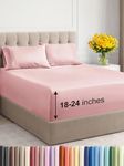 Extra Deep Pocket Cal King Sheets - 4 Piece Breathable & Cooling Bed Sheets - Hotel Luxury Bed Sheet Set - Soft, Wrinkle Free & Comfy - Easily Fits Extra Deep Mattresses - Deep Pocket Baby Pink Sheets