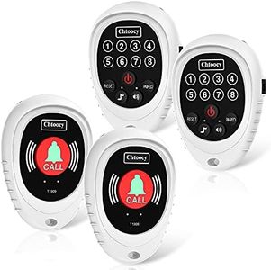 Caregiver Pager Emergency Call Bell Button for Elderly Monitoring,Personal Wearable Medical Life Panic Alert Necklace,SOS Nurse Call Alarm Button System for Patient Seniors at Home