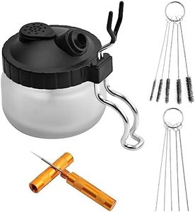 Cozlly Kit de Nettoyage Complet pour Aérographe Comprenant 1 Pot de Nettoyage pour Aérographe avec Support, 5 Brosses de Nettoyage en Nylon,5 Pics de Nettoyage en Acier Inoxydable 1 Aiguille de Lavage