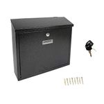 Display4top Lockable Letter box | Post box | Mail box with Cover Outdoor Wall Mounted Mail box - Black