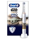 Oral-B Pro Junior Kids Electric Toothbrush, 1 Star Wars Mandalorian Handle, 1 Toothbrush Head, 3 Modes with Kid-Friendly Sensitive Mode, for Ages 6+, 2 Pin UK Plug