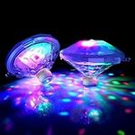 morxinle Bath Lights Disco Lights,Battery Powered Floating Pool Lights LED Color Changing with 8 Modes Hot Tub Lights,Waterproof Underwater Swimming Pool Light for Pool Pond Disco Fountain