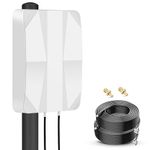 Nelawya 4G LTE 5G Panel Antenna Outdoor Mimo Directional Antenna 700-2700 | 3300-3800 MHz Up to 12dBi Antenna with 10 meter cable TS9 SMA connector Compatible with 5G 3G 4G LTE Router Modem