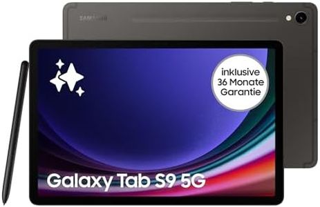 Samsung Galaxy Tab S9 AI-Android-Tablet, 5G, 128 GB / 8 GB RAM, MicroSD-Kartenslot, Inkl. S Pen, Simlockfrei ohne Vertrag, Graphit, Inkl. 36 Monate Herstellergarantie [Exklusiv bei Amazon]