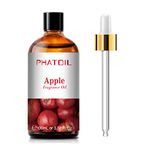 PHATOIL Apple Fragrance Oils, 3.38FL.OZ Large Volume Apple Oil, Perfect for Aromatherapy Diffuser, Great for DIY Candle and Scented Products Making, Gift for Friends with Glass Dropper