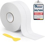 HNNHOME 38mm x 3.2m White Self-Adhesive Bath Sealant Strip, Waterproof Sealing Tape Caulk Strip for Kitchen, Bathroom, Wall Corner, and Sink (White, 1)