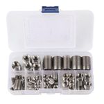 Haosie Self Tapping Threaded Inserts, 50PCS Stainless Steel Thread Repair Insert, M3 M4 M5 M6 M8 M10 M12 Thread Insert Kit for Thread Repair