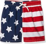 Kanu Surf Men's Monaco Swim Trunks (Regular & Extended Sizes), USA American Flag, Large, USA American Flag, Large