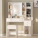 Vanity Desk with Mirror, Lights and