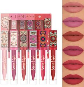 EnMart 6 Color Matte Liquid Lipstick, Girl Lip Gloss, Waterproof Long Lasting Lip Glaze, Beauty Moisturizing Lip Tint Makeup Set Lip Cosmetic Travel Kit for Women Shimmer Glitter Liquid EyeShadow