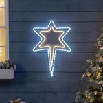 CHRISTOW Star Christmas Light Outdoor Decoration, Energy Efficient LED Rope Light, Flashing Wall Mountable Silhouette, Mains Operated, 82cm (Warm White & White)