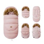 Fairy Baby Universal Baby Stroller Bunting Bag Infant Multifunction Sleeping Bag Waterproof Pushchair Footmuff Sack with Zipper for 0-36 Months Pink