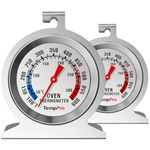 TempPro 2-Pack Oven Thermometer for Gas Oven, 50-300°C/100-600°F Smoker Temperature Gauge with 431 Stainless Steel, Analog Instant Read Cooking Thermometer (Previously ThermoPro)