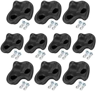 10PCS Black Rock Climbing Holds,Extra Large Hard Plastic Comfortable Rock Climbing Stone Rocks Bright Colors Wall Stones with Screw Pad and Nut for Outdoor Indoor Climbing Frames Adult Playground