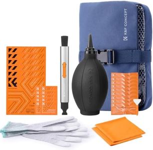 K&F CONCEPT 32-in-1 Camera Lens Cleaning Kit for DSLR Camera Lens Filter with Cleaning Pen+Air Blower+Cleaning Cloth*2+Full-Frame Swab*10+Cleaning Wipes*10+Vacuum Cleaning Cloth*6+Anti-Static Gloves