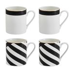 MIKASA Luxe Deco 4pc Fine China Mug Set, 380ml, Gift Boxed