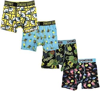 Spongebob Squarepants Pack of 4 Youth Boys Boxer Briefs-4 Multicolored