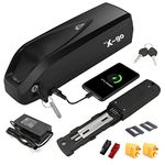X-go Ebike Battery, 48V 15AH Hailong Electric Lithium-ion Bike Battery with Charger, 4 Pin Base Plate, USB Port for 1000W 750W 500W 350W 250W Bafang or other Motor (48V 15AH 4 Pin+USB)