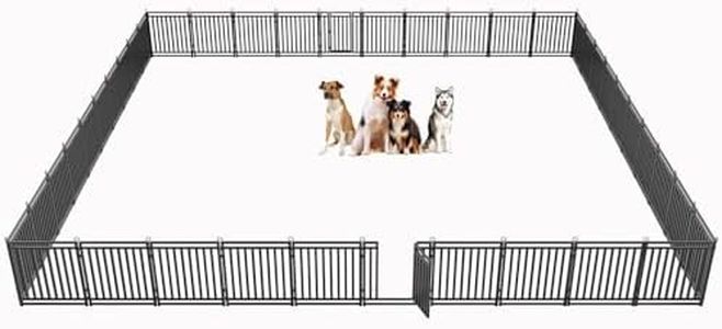 Petorldog Dog Fence Outdoor Indoor, 32" Inch Height 40 Panels Dog Playpen for Large/Medium/Small Dogs Metal Dog Pen for Yard Camping and RV | Black-Silver