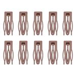 Etercycle 10 Pcs Double Grip Hair Clips, Metal Snap Hair Clips Hair Barrettes Women Hair Making Salon Supplies Hair Accessories (Brown)