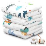 Muslin Cloths for Baby Girl Boy, 4 Pieces Baby Muslins Pack 20x10 Inch, 6 Layers Soft Muslin Cloth Muslin Squares Burp Cloths Baby Wash Cloth Muslin Face Cloths Baby Newborn Essentials