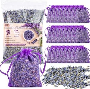 8.4OZ Sukh Lavender Sachet Bags - Fresh Scented Dried Lavender Flowers Potpourri Bags Refill Sachets for Drawers and Closets as Lavender Air Freshener, Space Stuff Closet Perfume and Home Fragrance