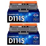 Uniwork D111L D111S Compatible Toner Cartridge Replacement for Samsung MLT-D111S MLTD111S (Black, 2-Pack) (Packing May Vary)