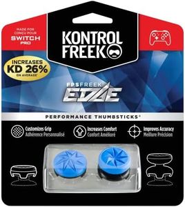 KontrolFreek FPS Freek Edge for Nintendo Switch Pro Controller | Performance Thumbsticks | 1 High-Rise Convex, 1 Low-Rise Convex | Blue