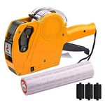 MX-5500 8 Digits Price tag Gun with 5000 Sticker Labels and 3 Ink Refill, Label Maker Pricing Gun Kit Numerical Tag Gun for Office, Retail Shop, Grocery Store, Organization Marking (Yellow)