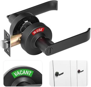 Aglehome Bathroom Indicator Privacy Door Lock, Vacant Occupied Bathroom Lock, Large Vacant or in-Use Door Handle for All Women Men Restrooms, Ansi Grade 2 Commercial Grade, Black